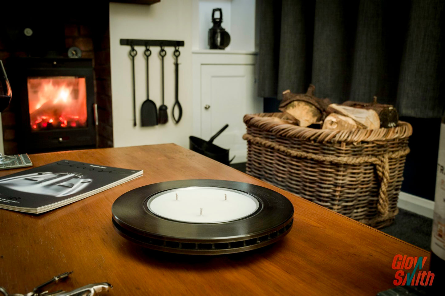 Men's 50th Birthday Gift: Brake Disc, Grease Tin & Piston Candle Bundle