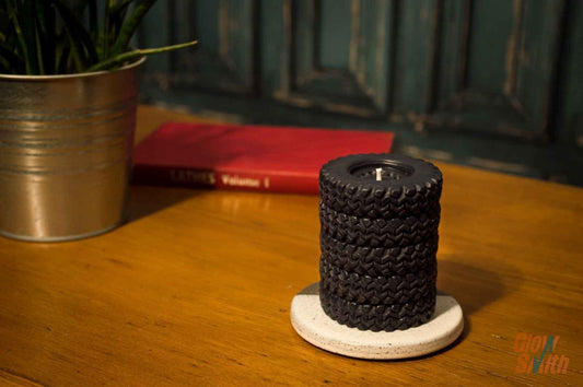 Dark Opium Black Tyre Stack Candle – Mens Land Rover Gift Candle