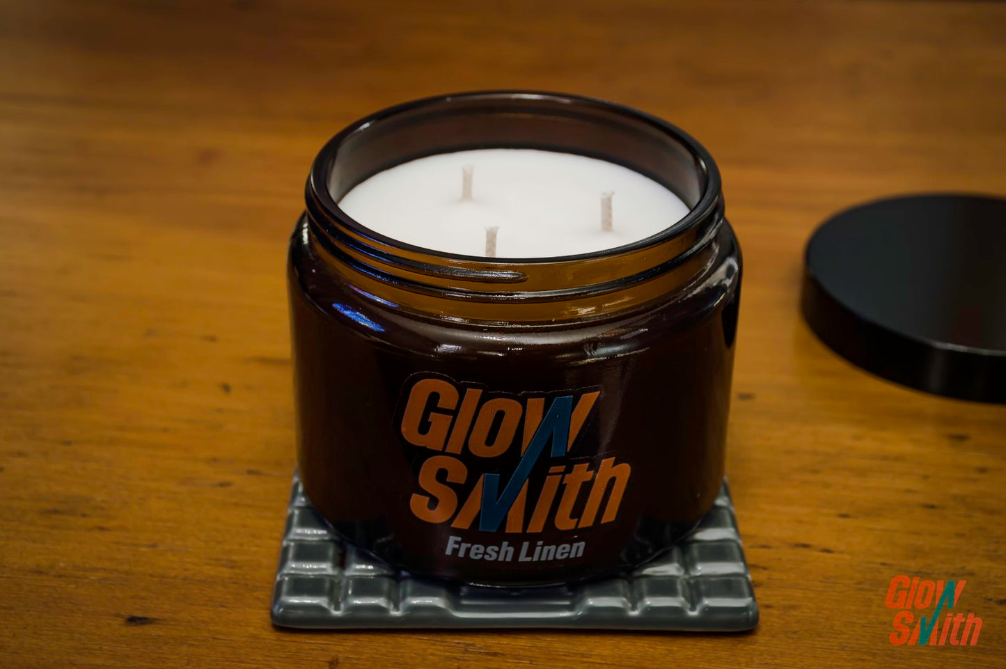 Large Amber Glow Candle - Fresh Linen