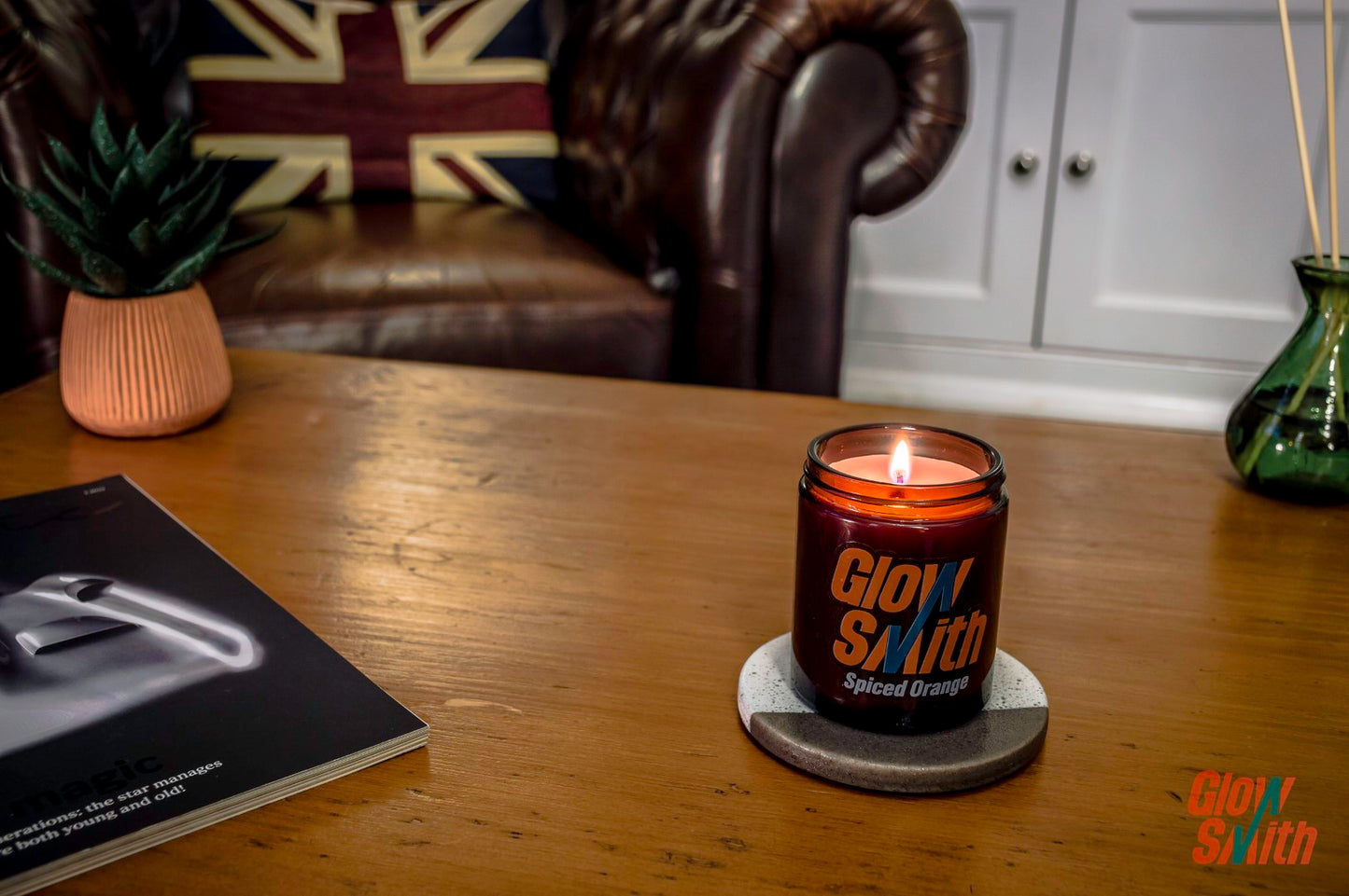 Small Vintage Smoked Glow Candle - Spiced Orange
