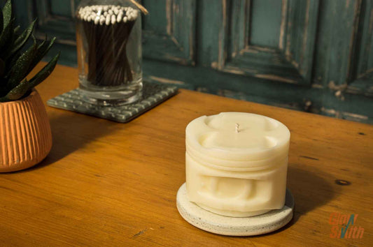 Fresh Linen White Engine Piston Candle – Odour-Eliminating Man Candle