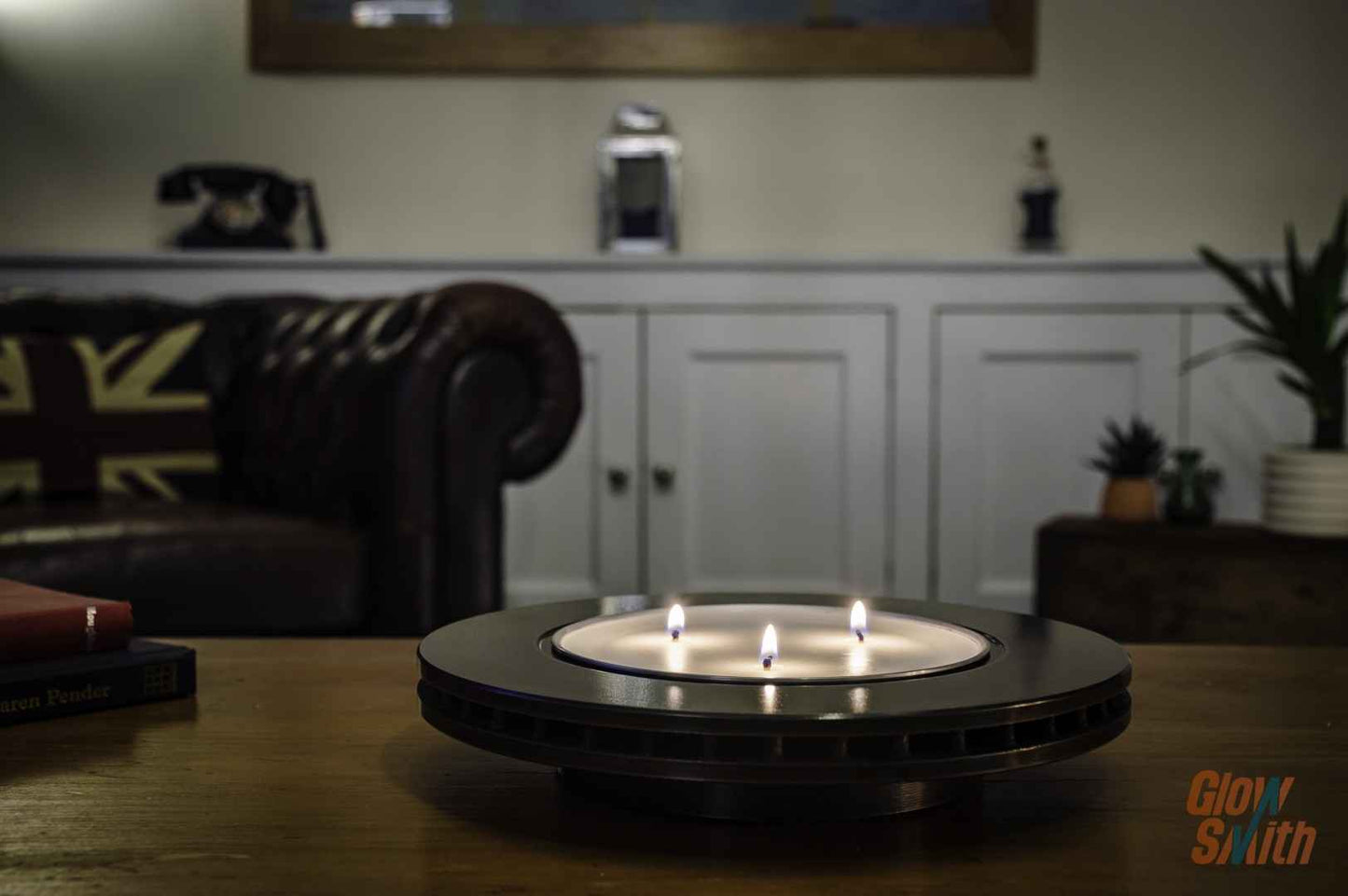 Brake Discs Candle Holder – Fresh Linen – Automotive Car Gift