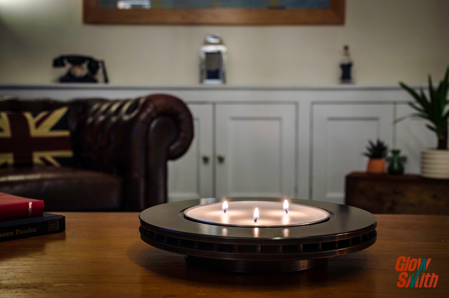 Brake Discs Candle Holder – Fresh Linen – Automotive Car Gift