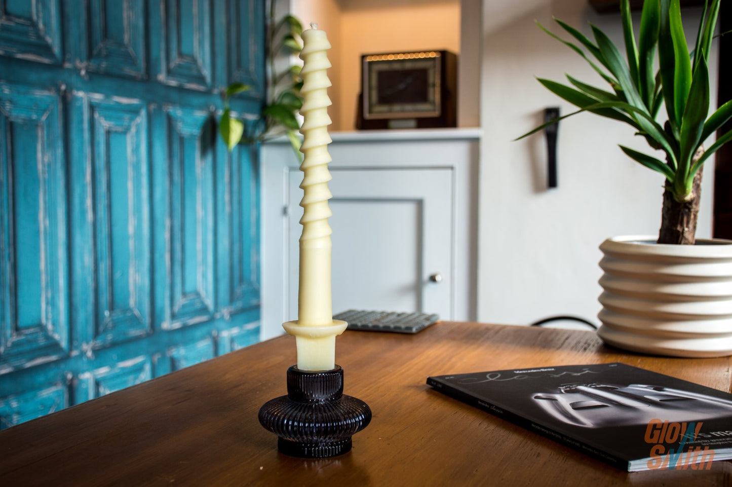 industrial chic sideboard candle