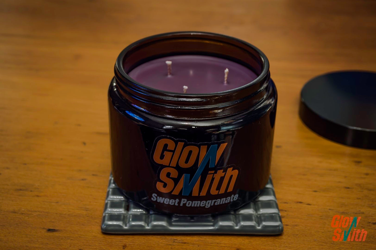 Large Vintage Smoked Glow Candle - Sweet Pomegranate