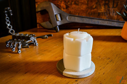 Fresh Linen Nuclear Reactor Nut & Bolt Candle