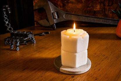 Fresh Linen Nuclear Reactor Nut & Bolt Candle